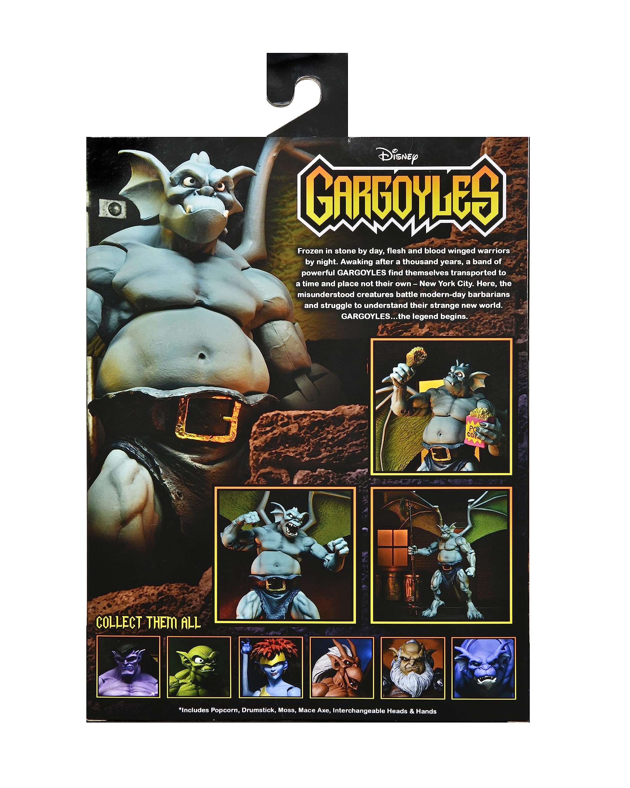 NECA Gargoyles Broadway 7-Inch Figure meat and popcorn accessories for lively scenes.