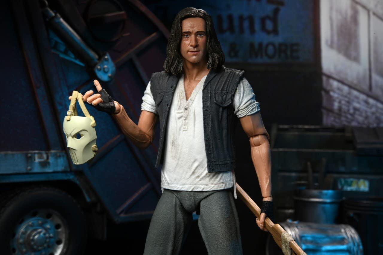 NECA Casey Jones figure with masked and unmasked heads for varied poses.