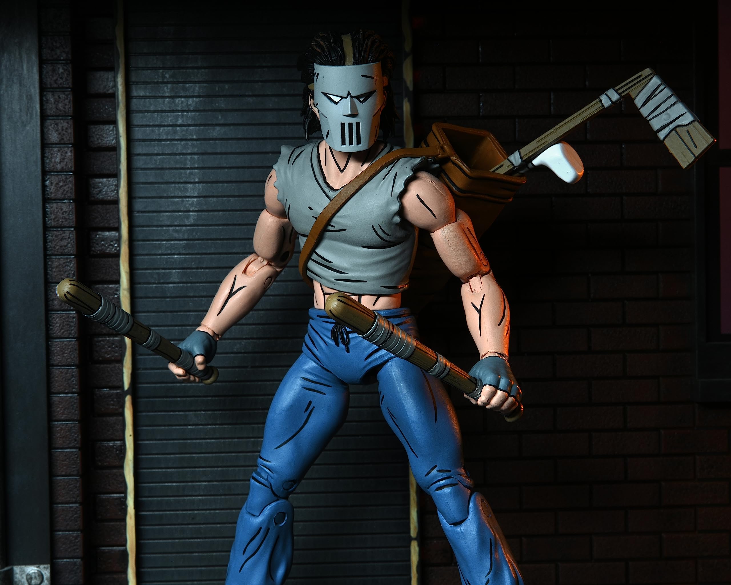 NECA Casey Jones 7-Inch figure interchangeable hands for varied action stances.