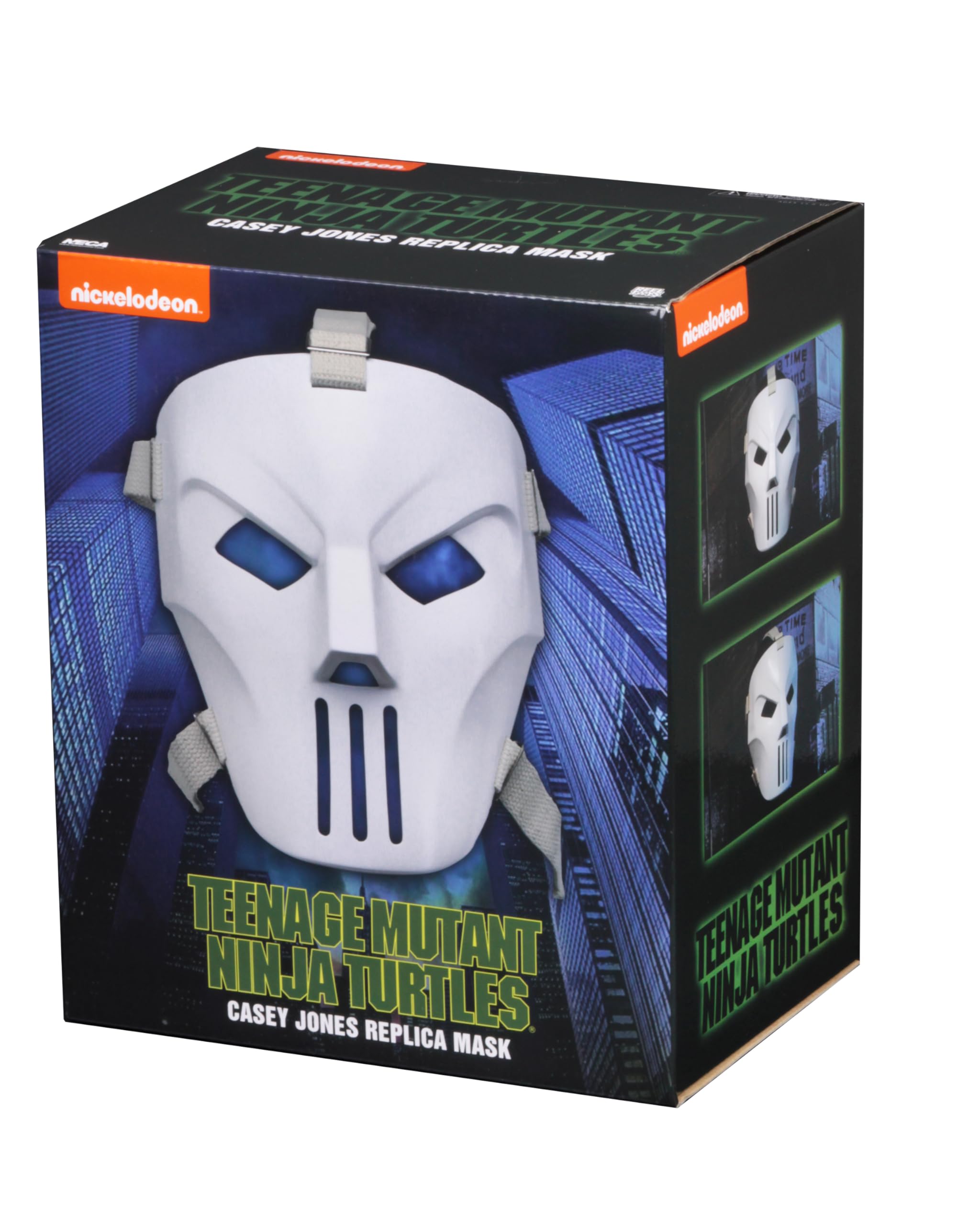 NECA Casey Jones mask worn with adjustable straps for comfortable cosplay.