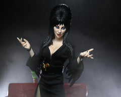NECA Elvira 8-inch figure with figure stand supports dynamic posing.