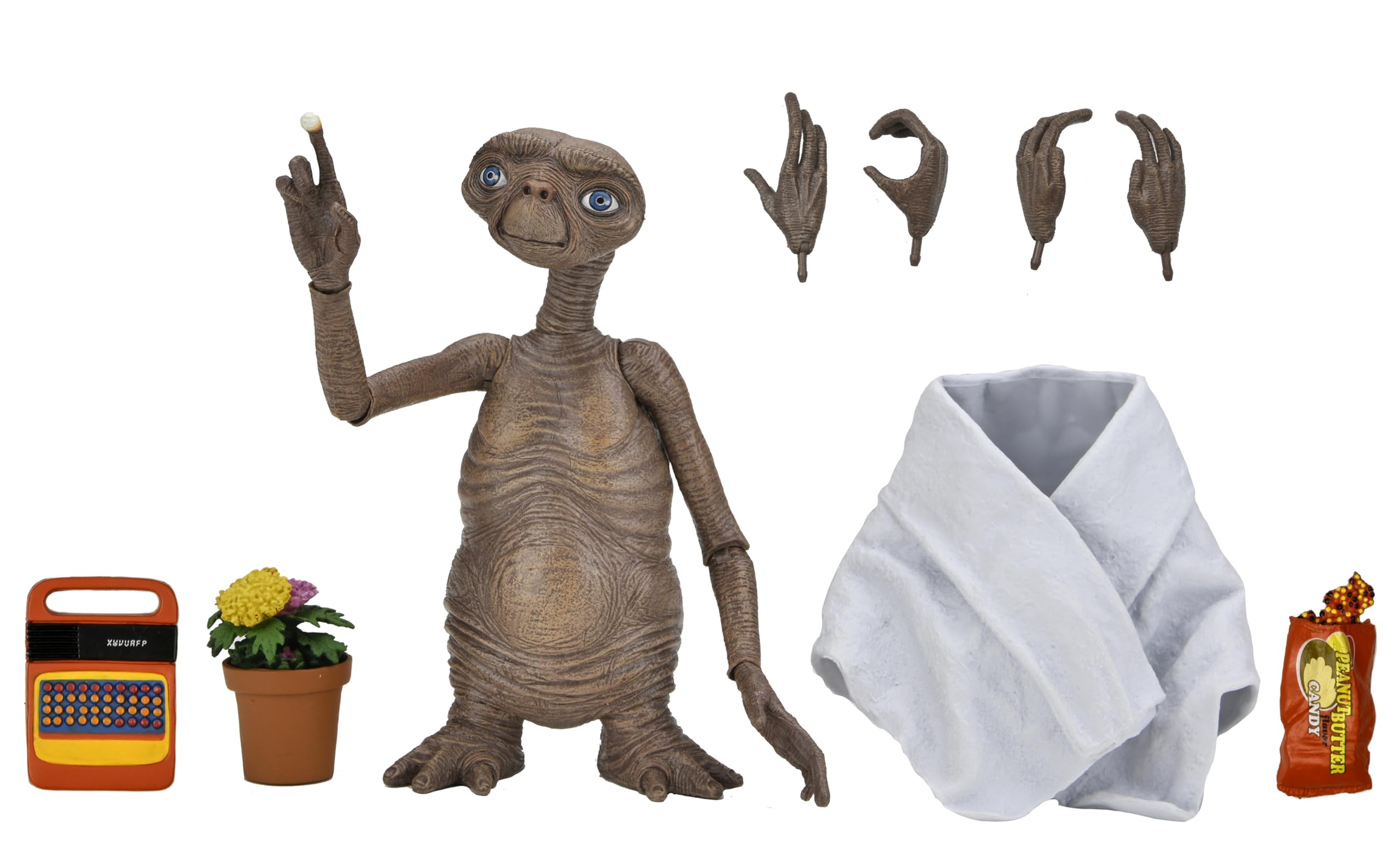 NECA E.T. 40th Anniversary bicycle pull-back action figure in dynamic pose for imaginative play