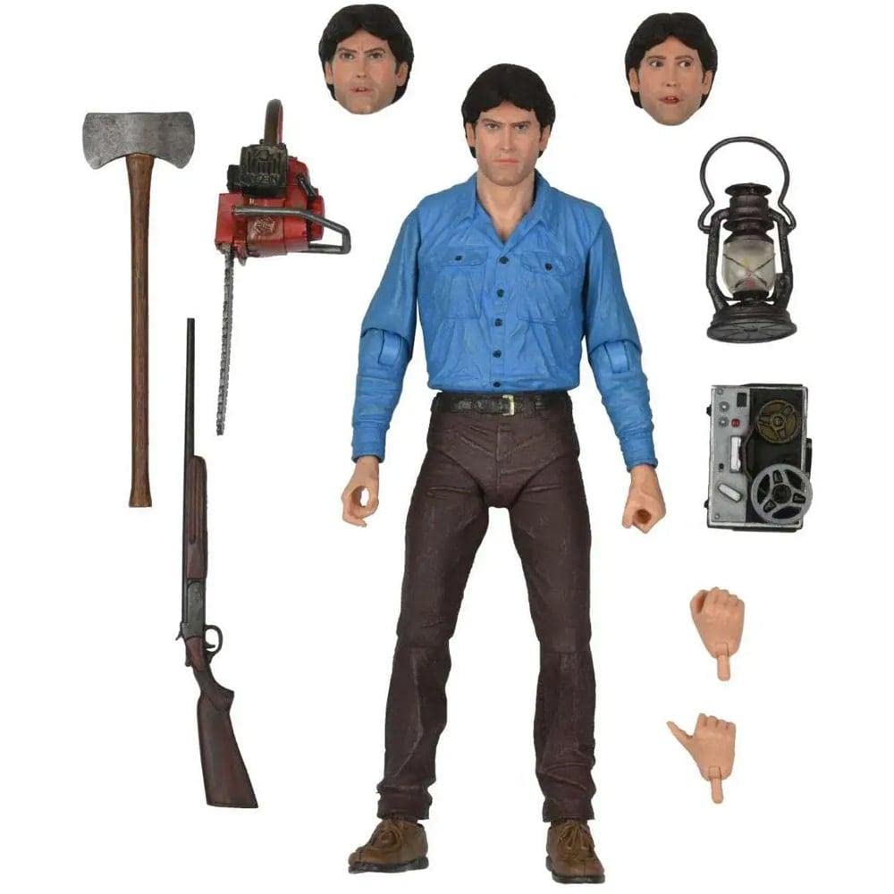 NECA Evil Dead Ash interchangeable heads showcasing dramatic expressions for dynamic display