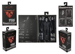 NECA Frankenstein BW figure back view shows durable sculpt and pose options.
