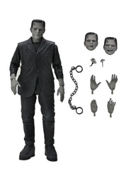 NECA Frankenstein BW 7-inch figure showcases classic silhouette for collections.