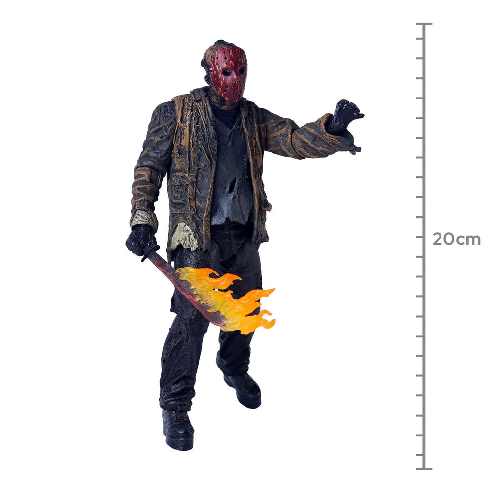 NECA Freddy vs Jason Ultimate Jason figure side view for dynamic shelf poses.