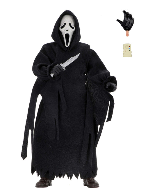 NECA Ghost Face 8in clothed figure with robe ready for display.