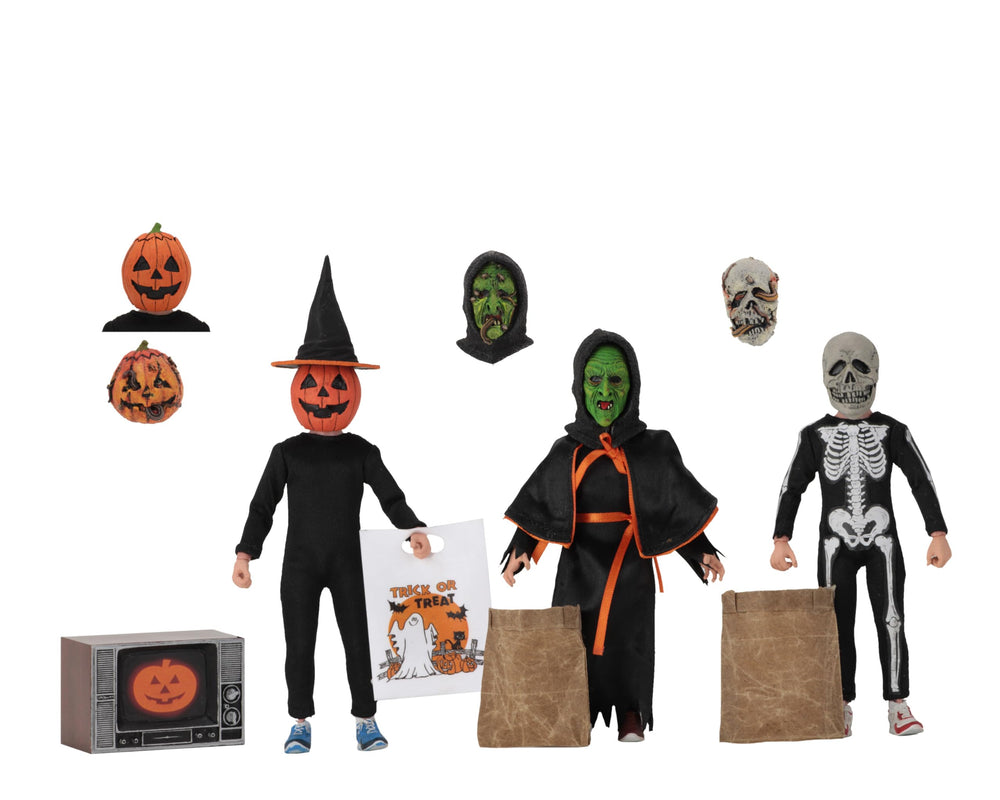 NECA Halloween 3 trick-or-treater figure with interchangeable head for versatile display