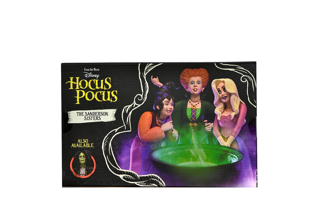 NECA Hocus Pocus three-pack in window box supports easy gifting and display.