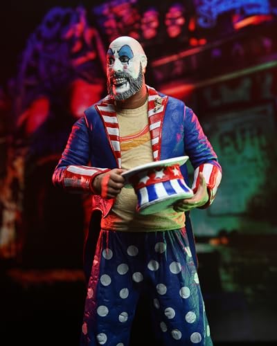 NECA Captain Spaulding figure in collector-friendly window box packaging.