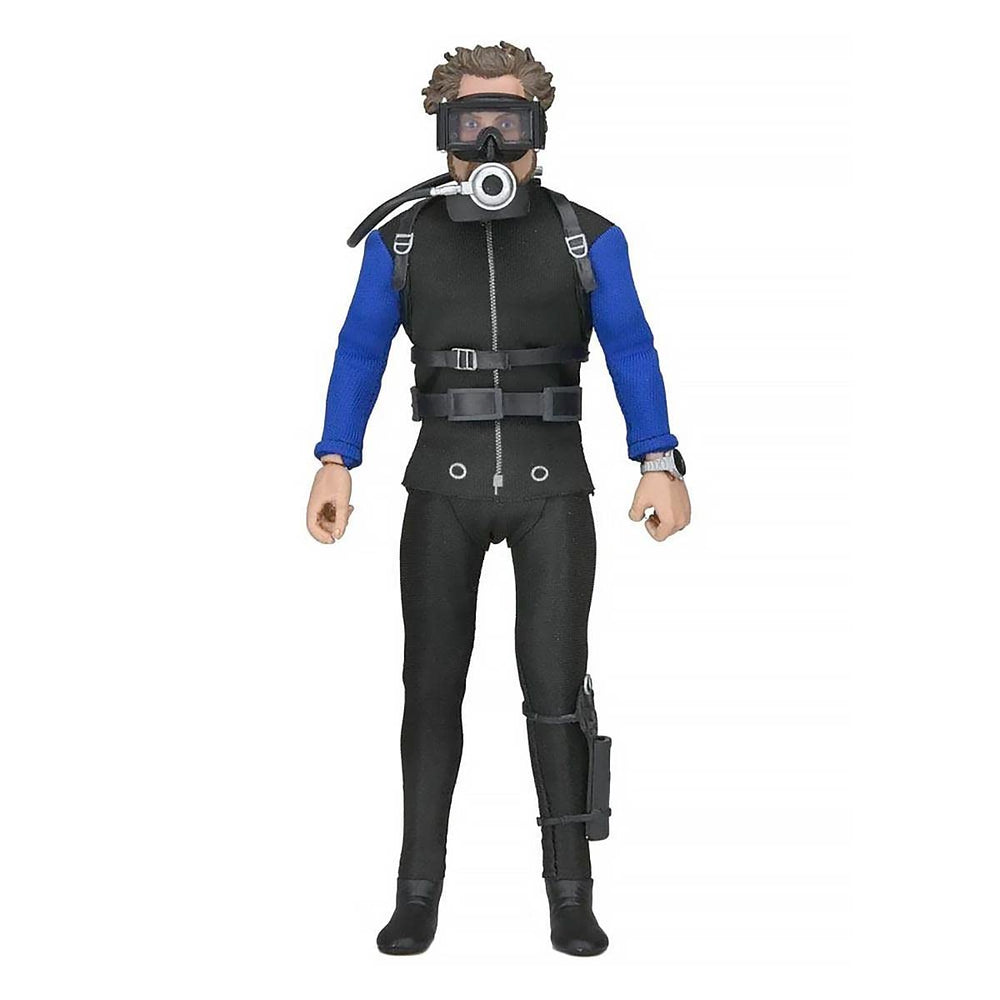 NECA Jaws Hooper 8in clothed figure for authentic display and collection.