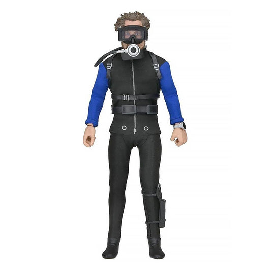 NECA Jaws Hooper 8in clothed figure for authentic display and collection.