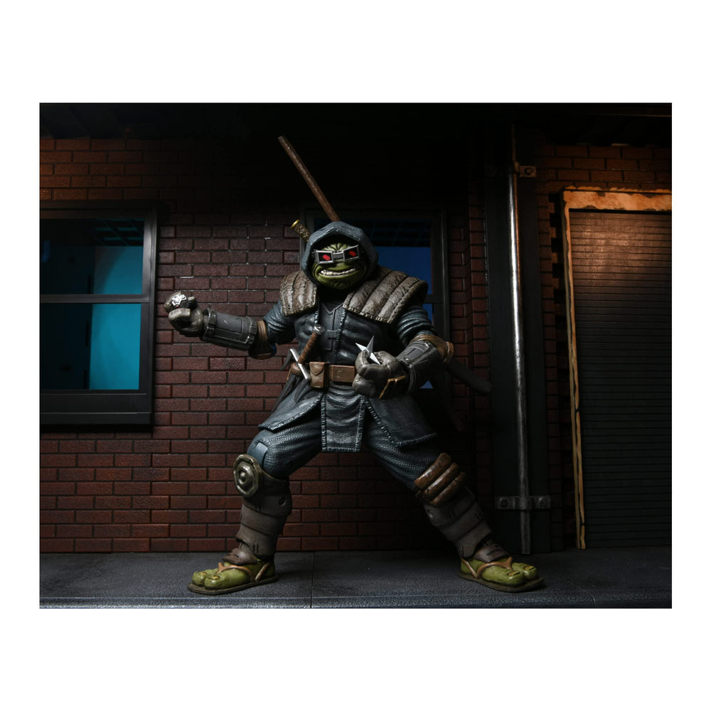 NECA The Last Ronin Armored figure with grappling hook for action poses.