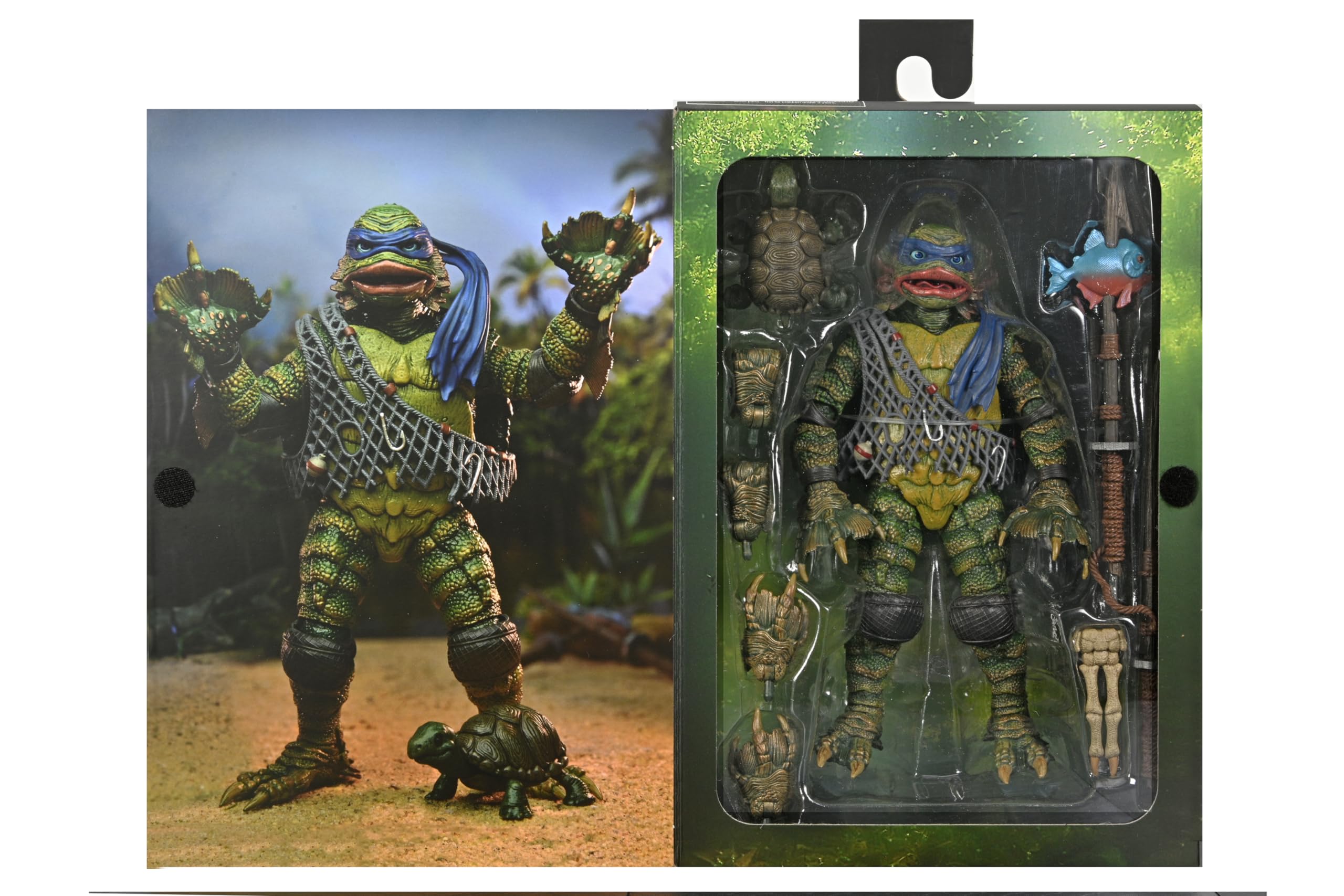 NECA Leonardo Creature with harpoon katanas for dynamic display