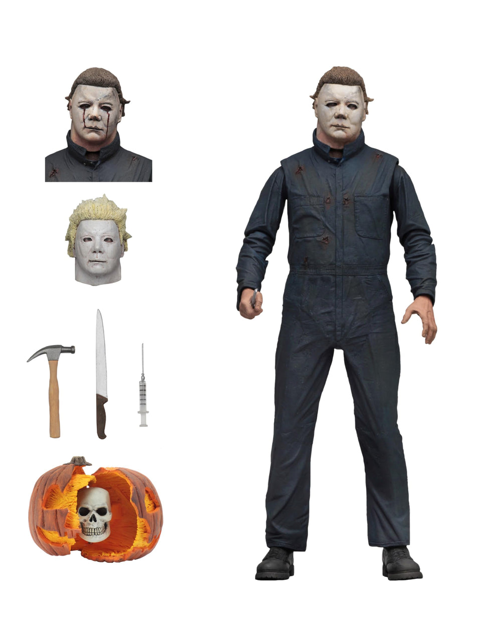NECA Michael Myers Halloween II figure front view for display.