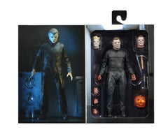NECA Michael Myers Halloween II opening jack-o'-lantern prop enhances scenes.