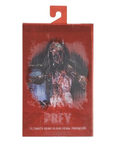 NECA Prey Bear Blood figure on shelf with diorama backdrop