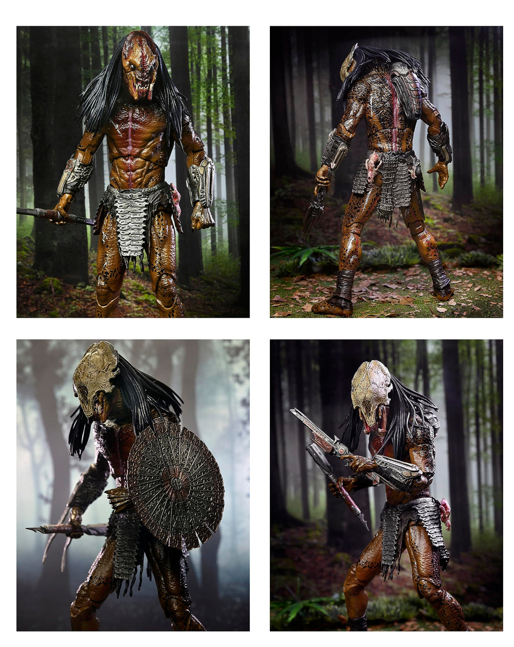 NECA Prey Ultimate Feral Predator shields opened for dramatic display
