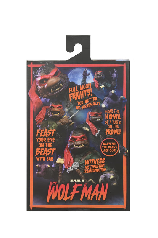 NECA Raphael Wolfman figure shows two interchangeable heads for pose variety.
