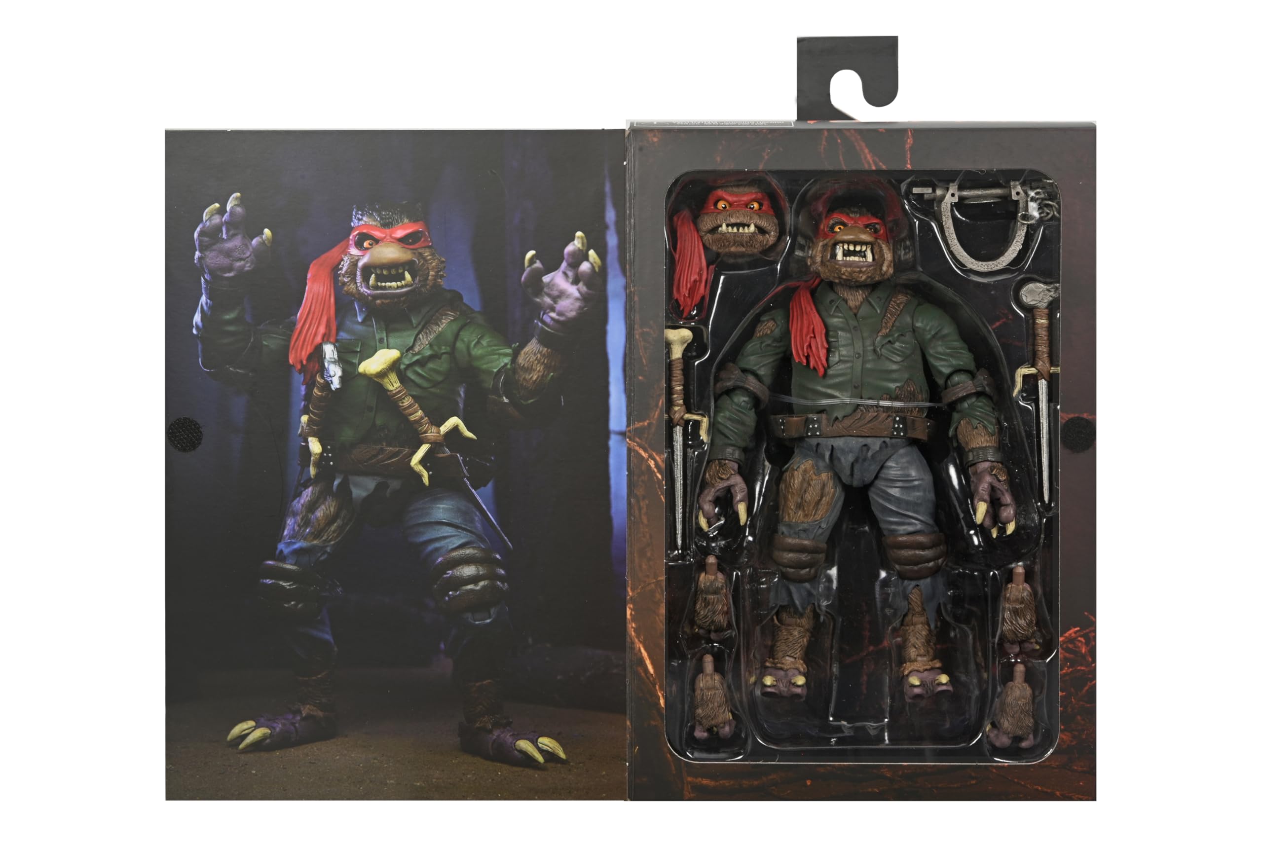 NECA Raphael Wolfman accessories include two sais and wolf-head cane for dynamic display.