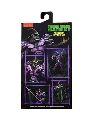 NECA Super Shredder belt accessory enhances the figure's battle-ready silhouette.