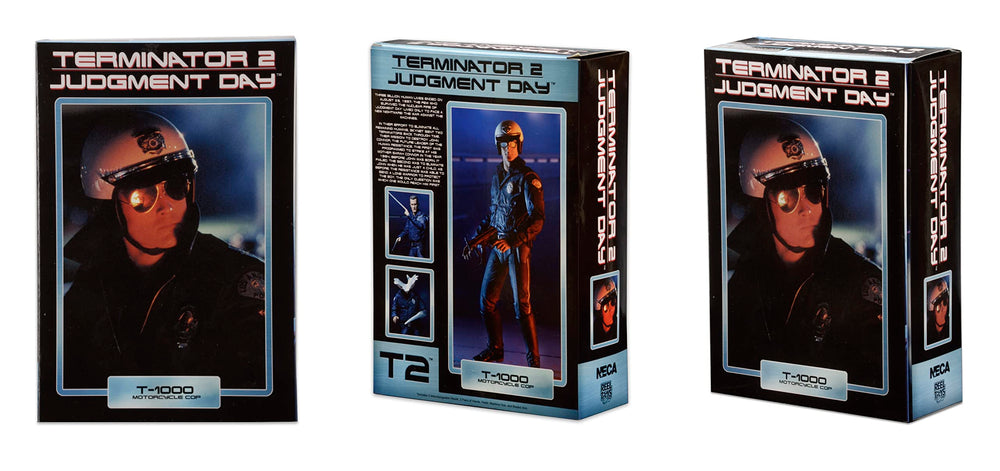 NECA T-1000 Motorcycle Cop figure with bladed arm for dramatic scenes