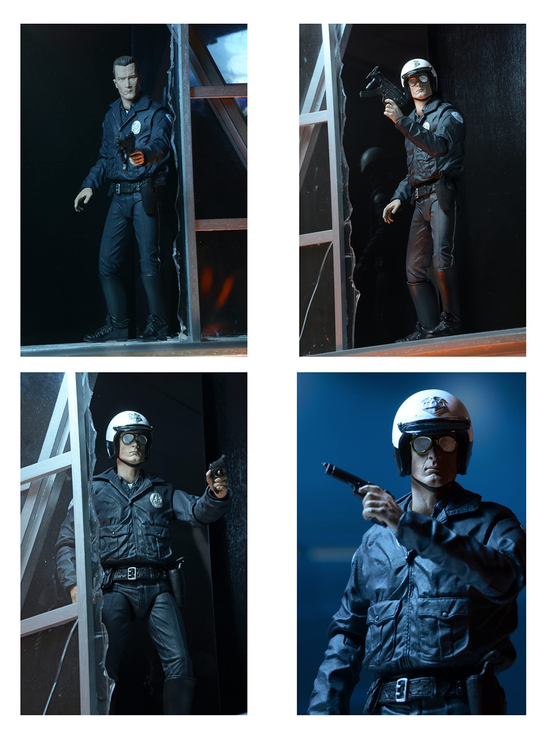 NECA T-1000 Motorcycle Cop figure in deluxe window box packaging