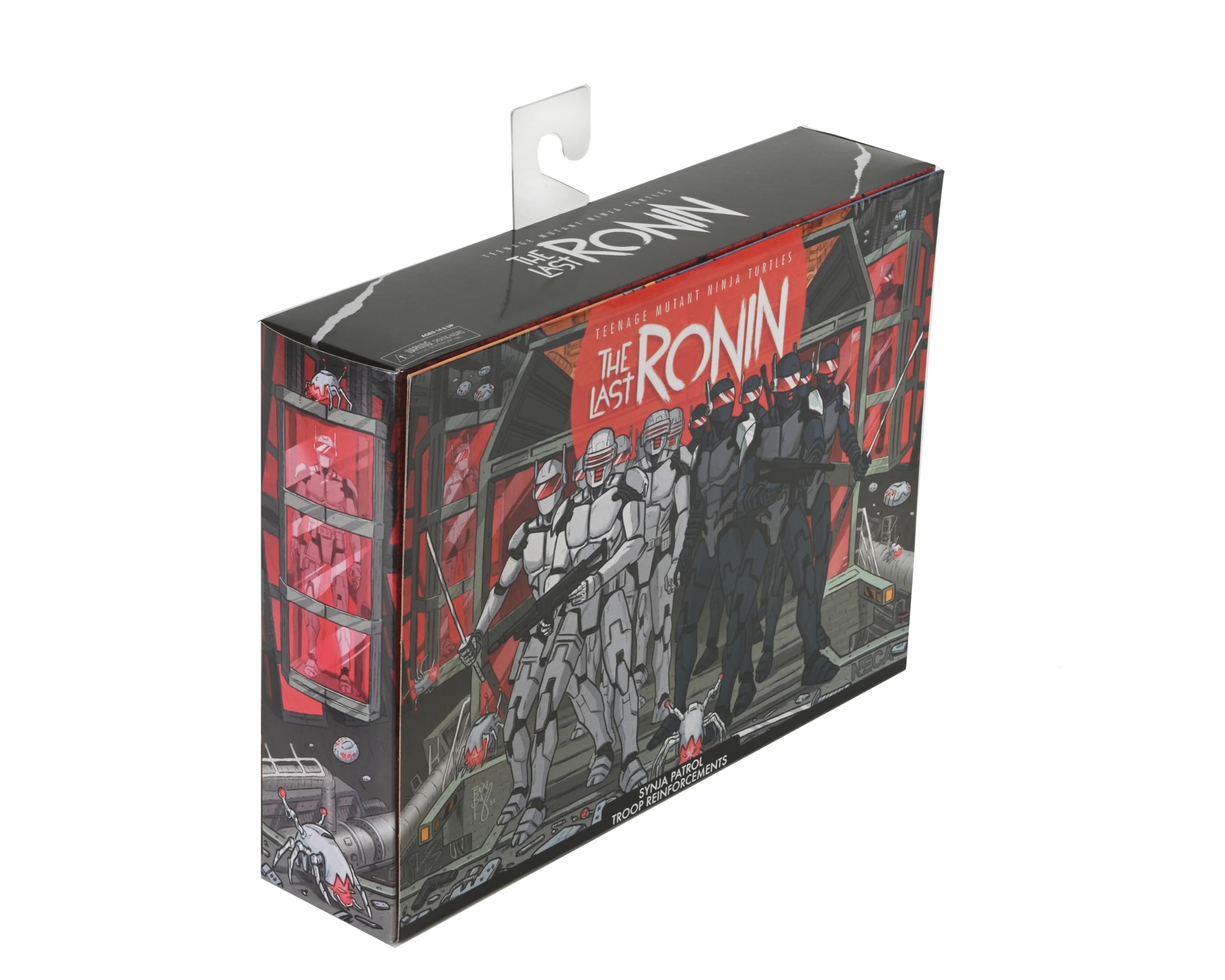NECA The Last Ronin Synja Elite Patrol Bot back view, vivid color contrast