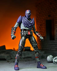NECA TMNT Last Ronin Foot Bot articulation pose highlights flexible posing options.