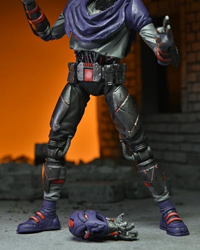 NECA TMNT Last Ronin Foot Bot dual cyber swords for dramatic action silhouettes.
