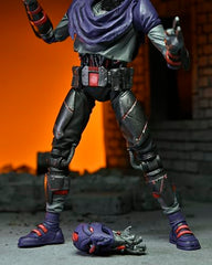 NECA TMNT Last Ronin Foot Bot dual cyber swords for dramatic action silhouettes.