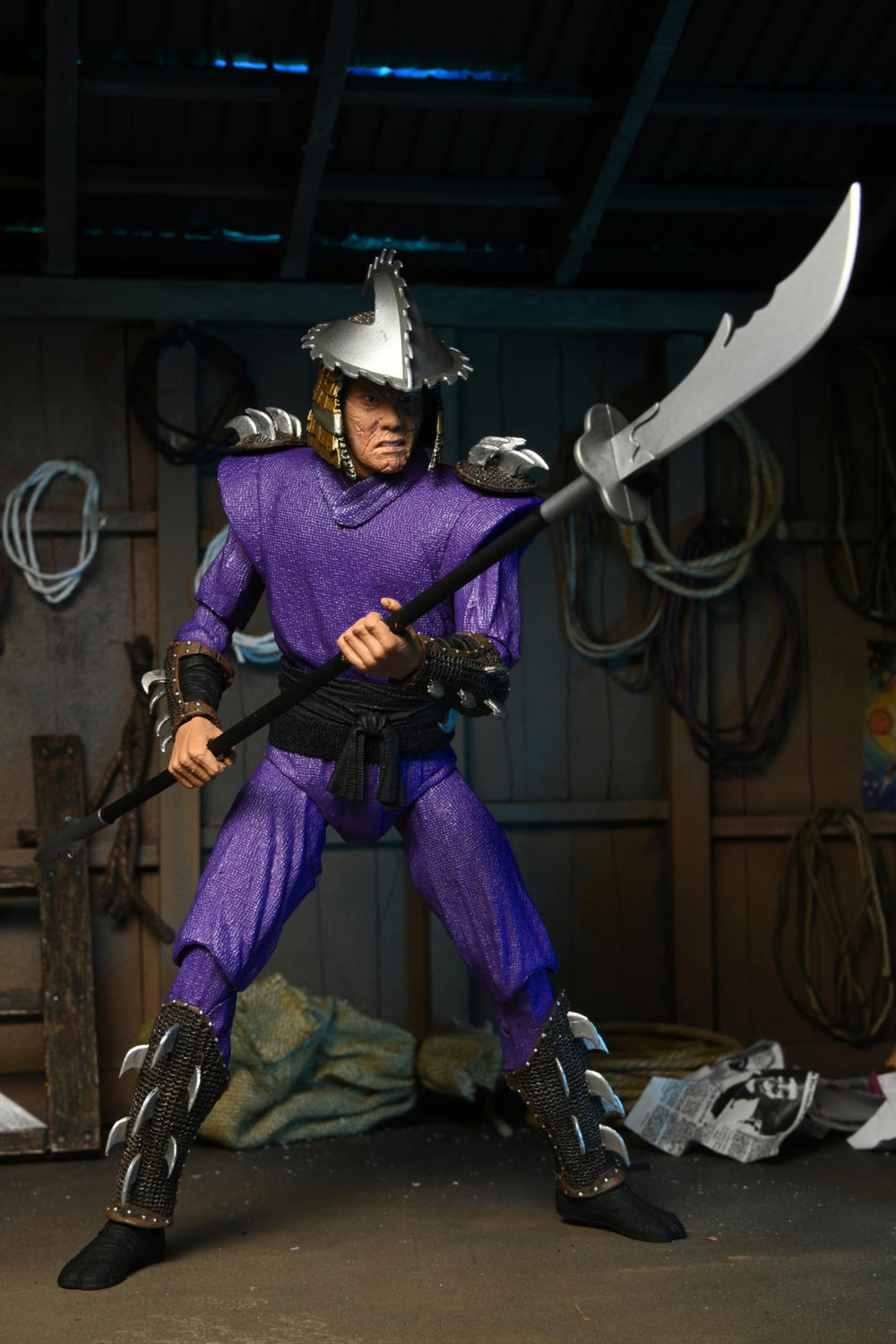 NECA TMNT Shredder texture close-up showing fine finish.