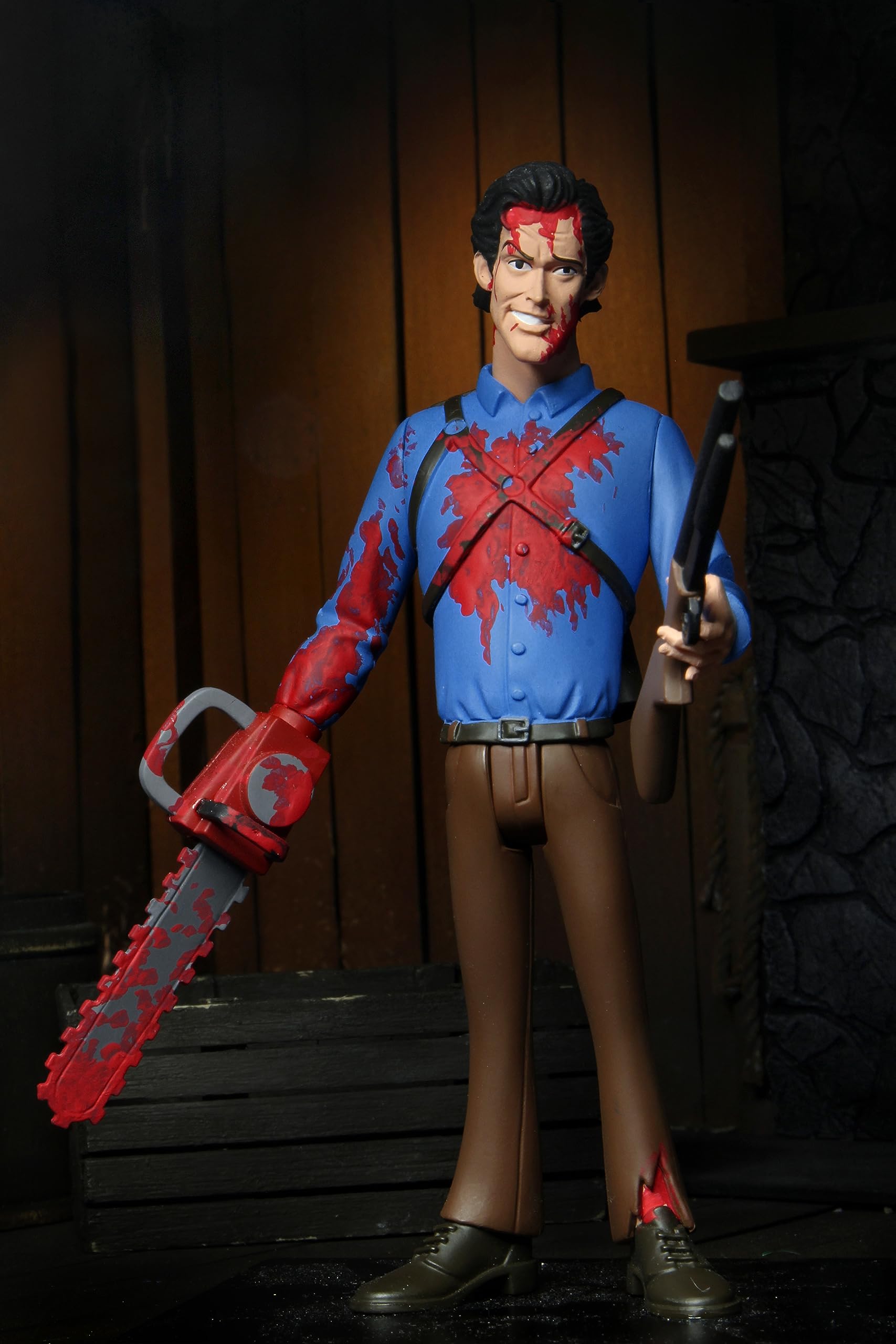 NECA Toony Terrors Ash figure in a pose, ready for tabletop display.