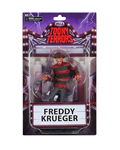 NECA Toony Terrors Freddy Krueger on display stand for collectors.