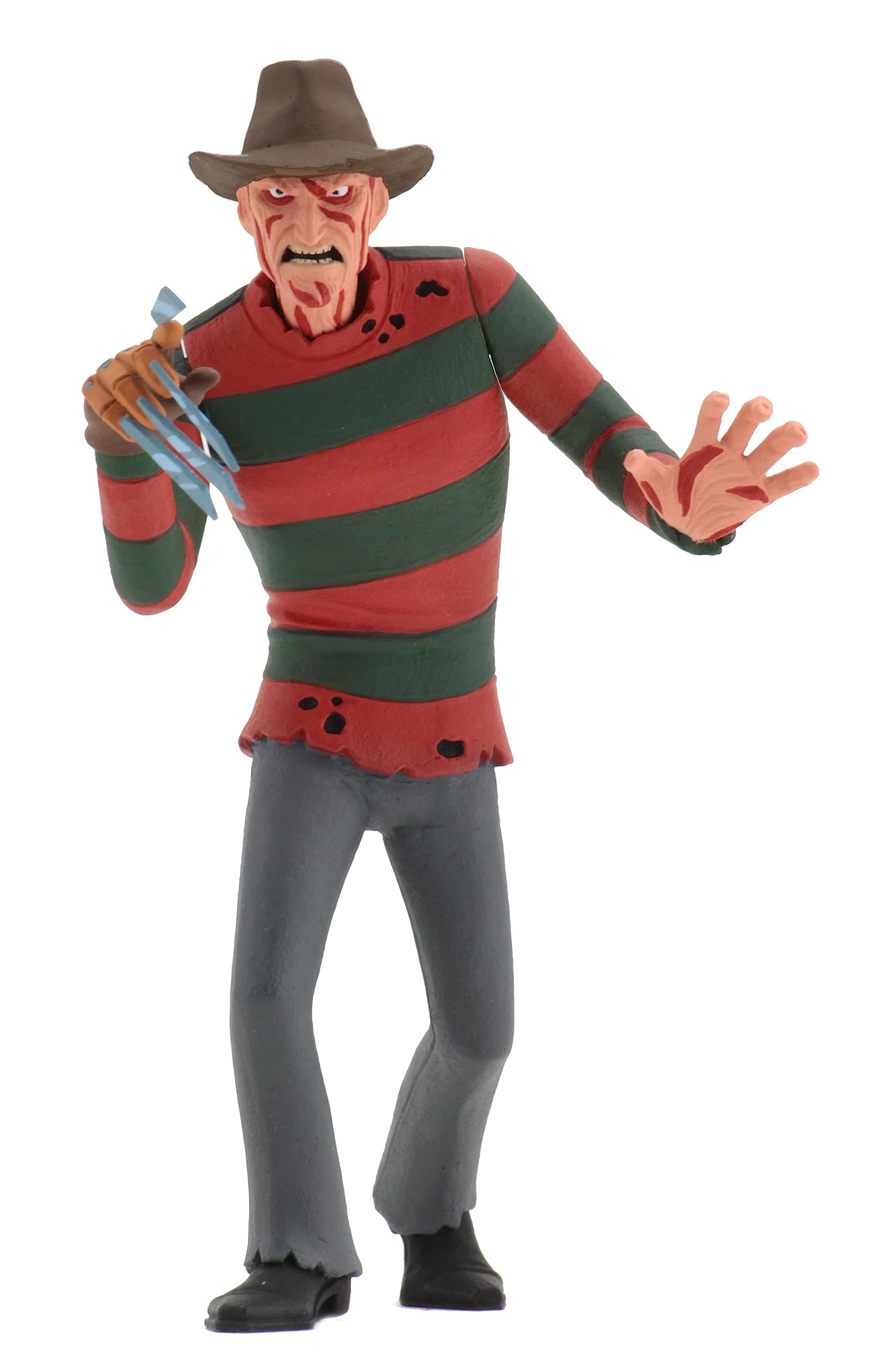 NECA Toony Terrors Freddy Krueger 6-inch figure on display shelf.