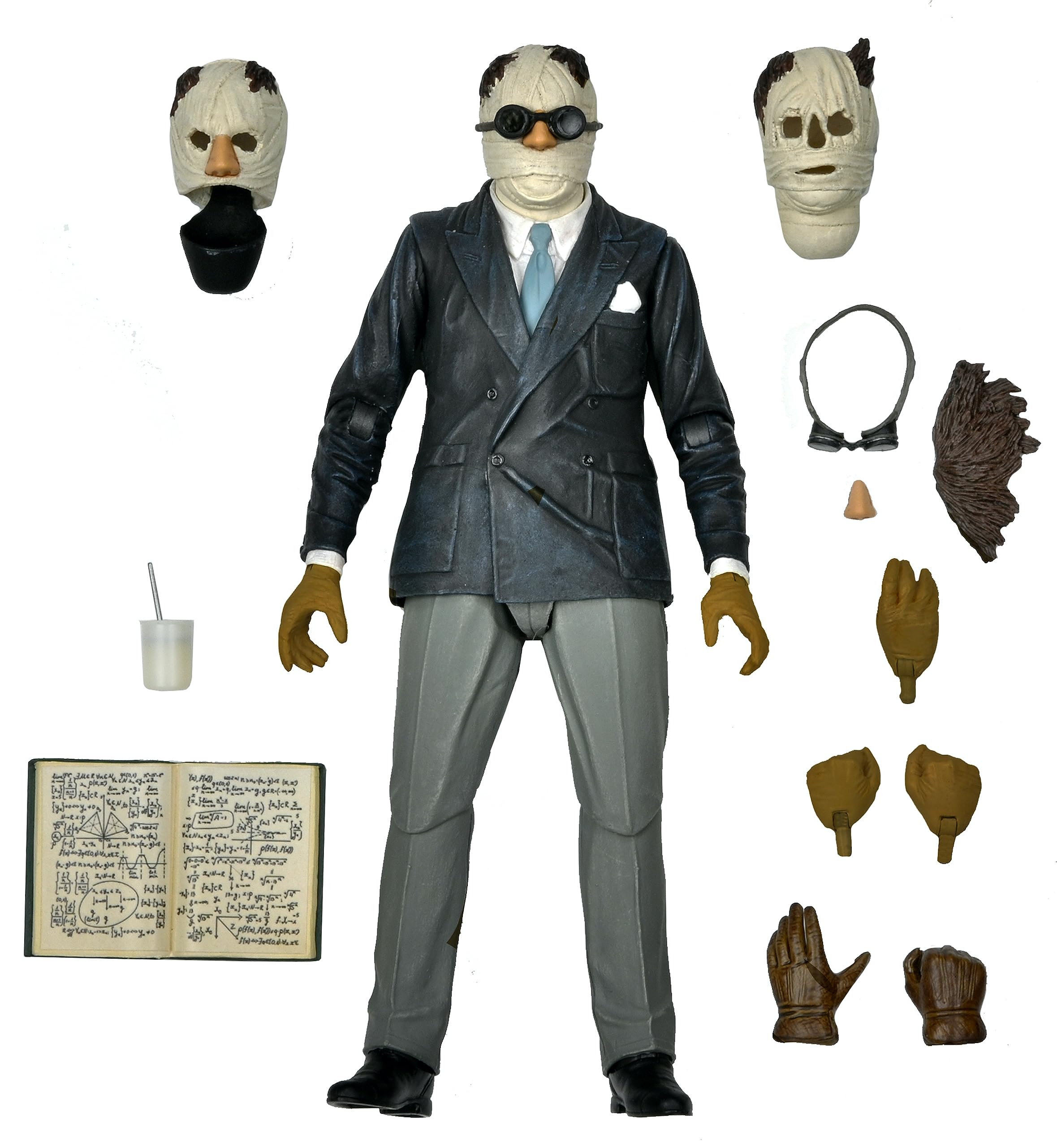 NECA Ultimate Invisible Man figure face detail for display and collection.