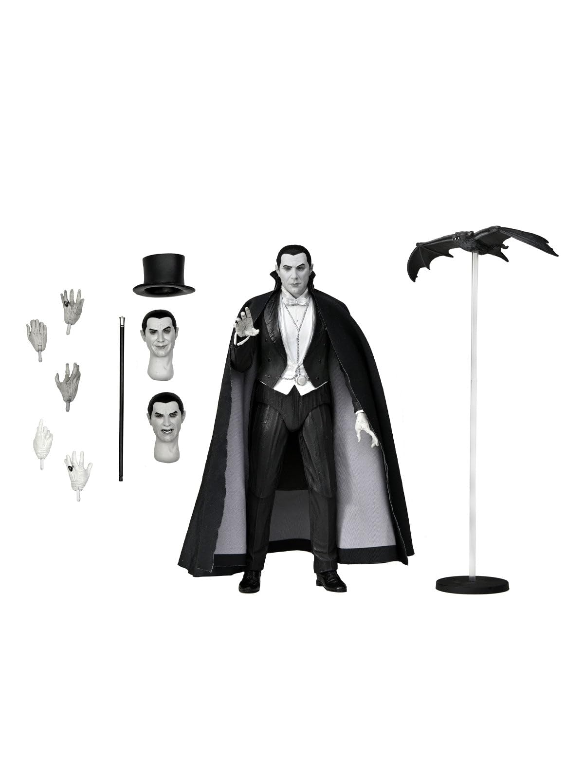 NECA Dracula Carfax Abbey figure front view with formal tuxedo for collectors.