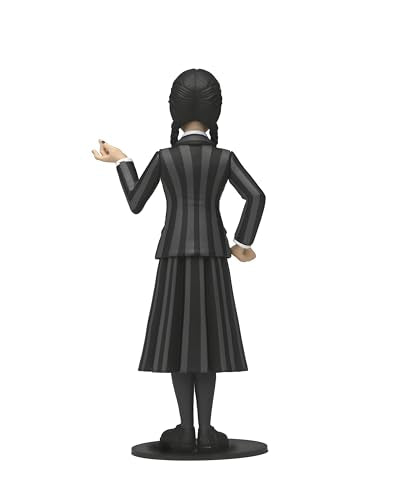 NECA Wednesday Addams in classic dress captures iconic look for shelf dioramas.