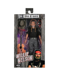 NECA Willie Nelson 8-inch clothed figure for shelf display and collector enjoyment.