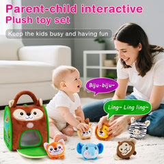 NECTAR BABY zebra plush enhances visual tracking through high-contrast colors.