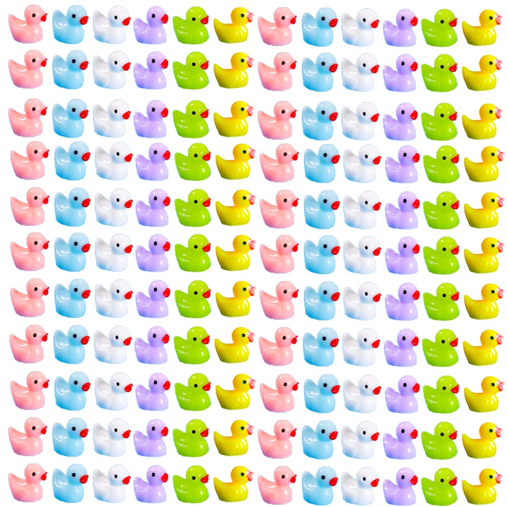 Neec 110 piece mini resin ducks pack for crafts and dollhouse scenes.