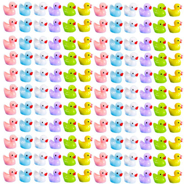 Neec 110 piece mini resin ducks pack for crafts and dollhouse scenes.