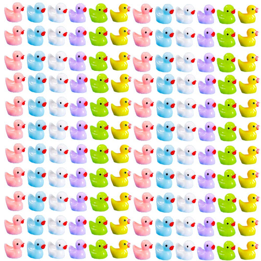 Neec 110 piece mini resin ducks pack for crafts and dollhouse scenes.