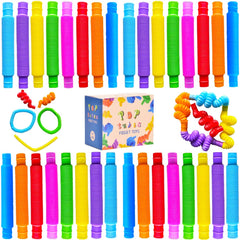 Neec 32Pack Pop Tubes provide colorful sensory play and stretch