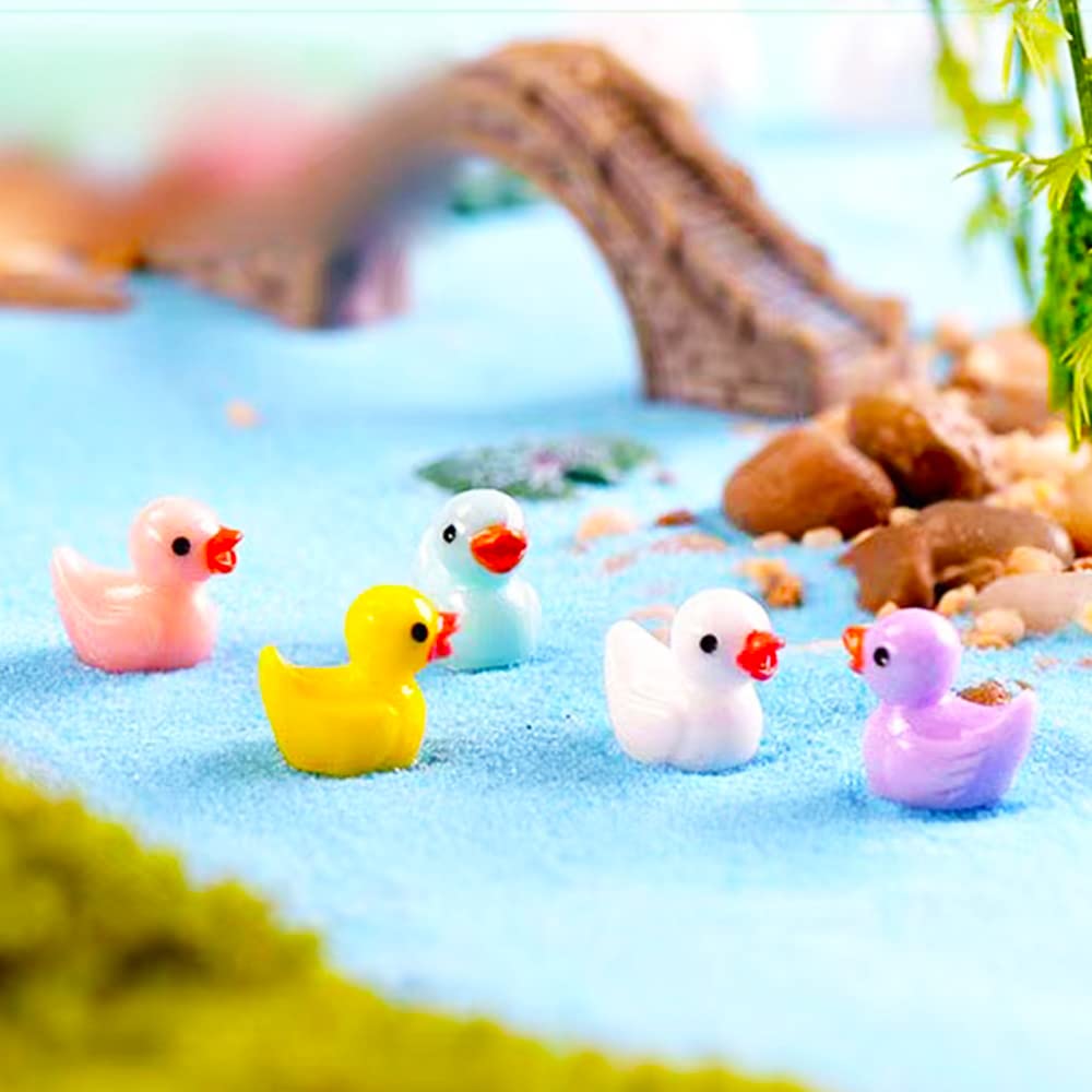 Neec blue resin duck figurine for fairy garden accents.