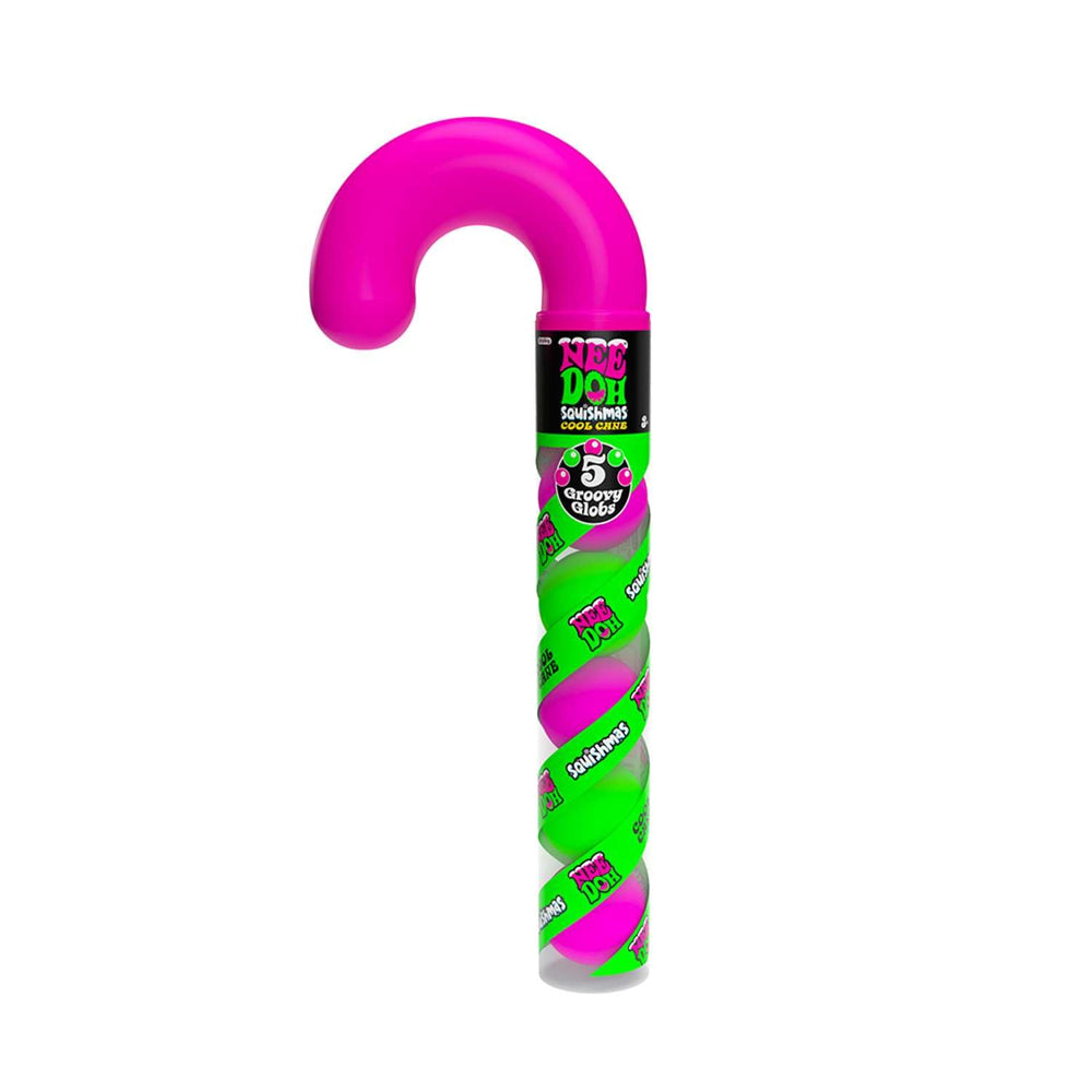 NeeDoh Cool Cane with 6 Teenie NeeDohs for tactile stress relief and focus.