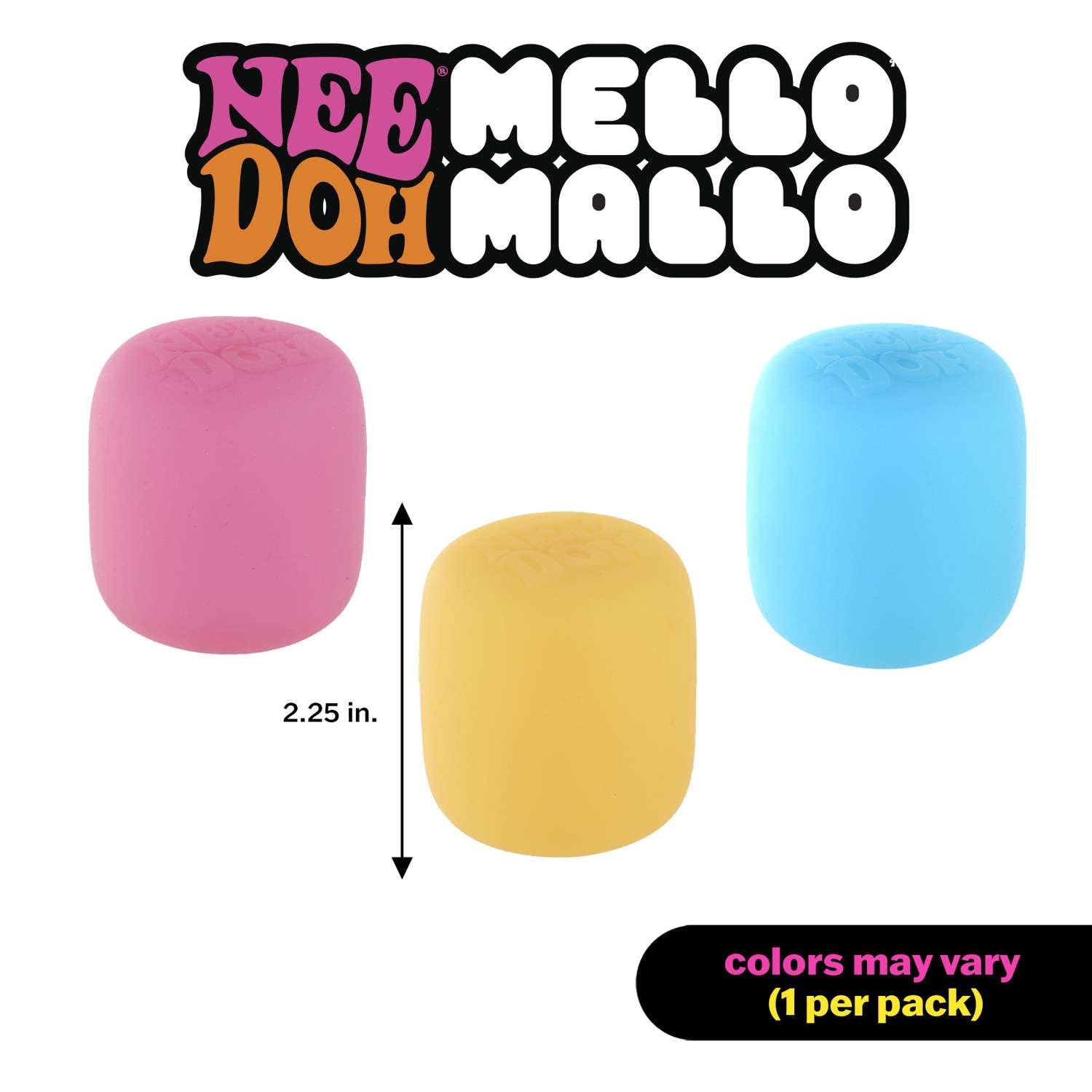 Needoh NeeDoh Mello Mallo compact 2.25-inch size fits small hands.