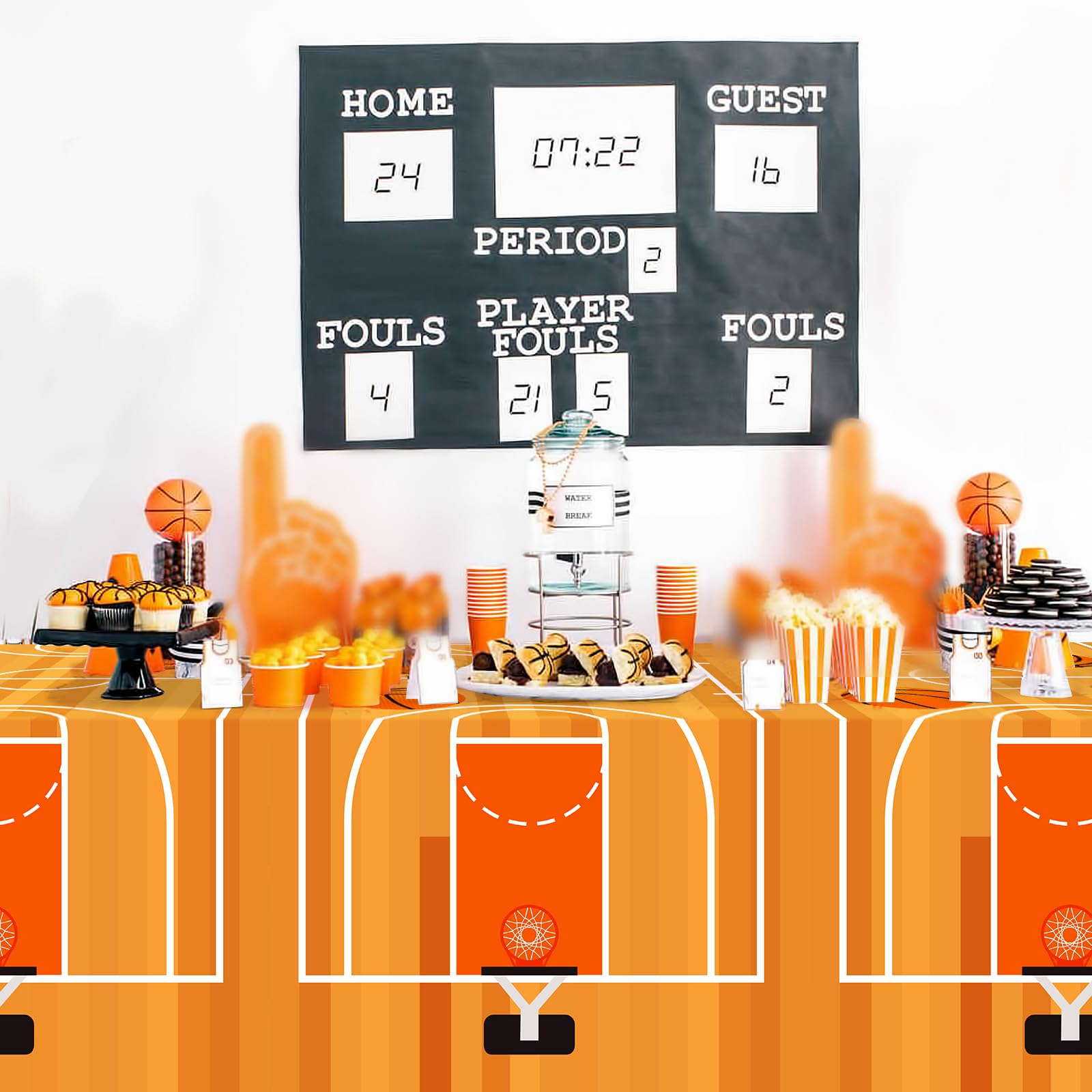 Nefelibata basketball tablecloth is perfect decor for birthdays, sports parties, tailgates, picnics