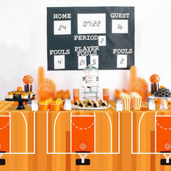Nefelibata basketball tablecloth is perfect decor for birthdays, sports parties, tailgates, picnics