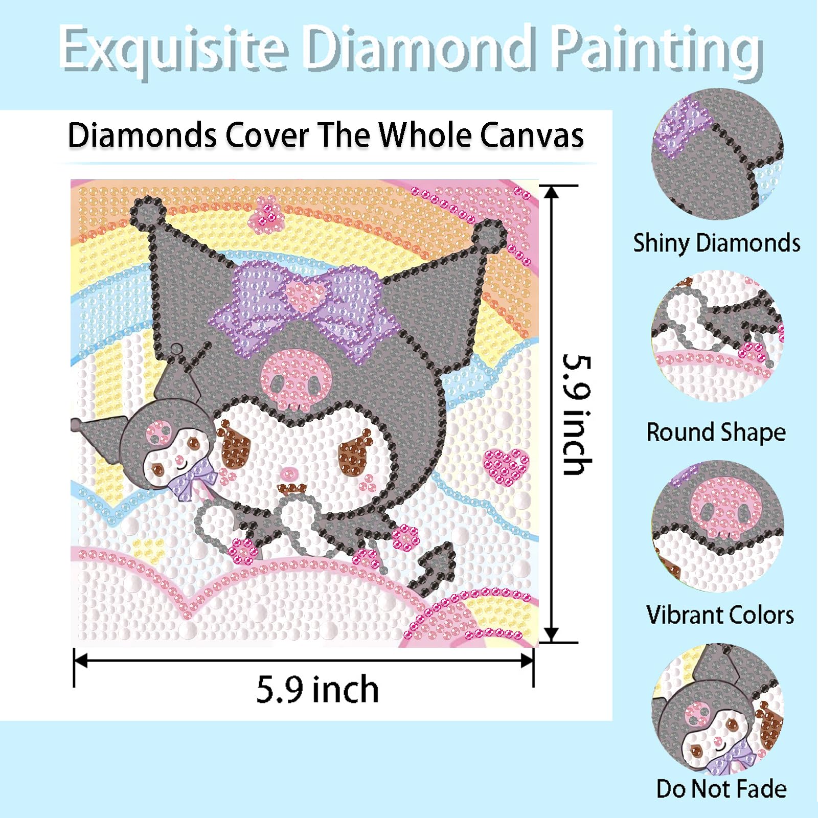 Nekpiahu 6x6 inch diamond painting kit reveals vivid colors and textures